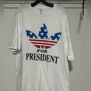 Rare unreleased sample Kanye for president Adidas T-shirt White USA flag sz Xl